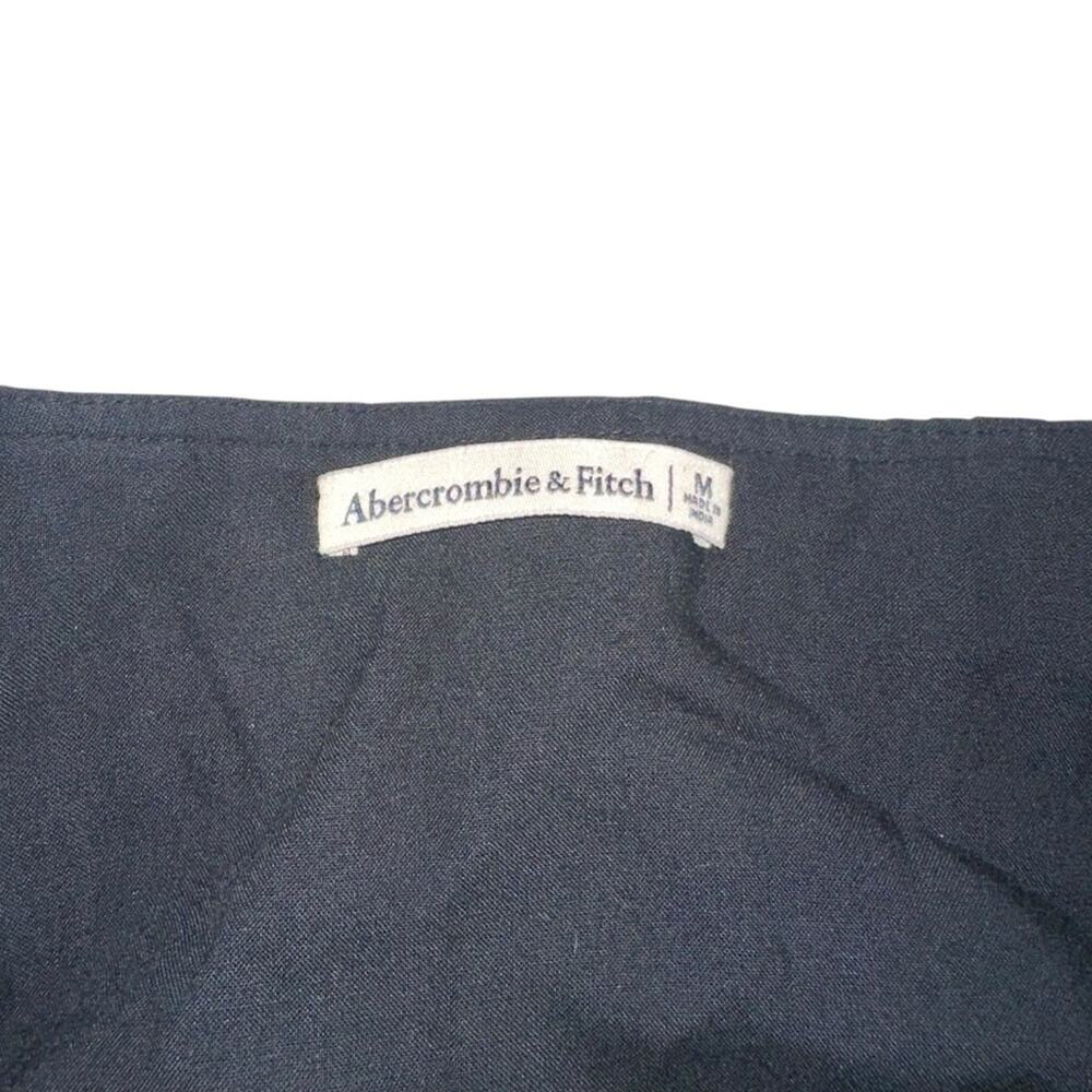 Abercrombie & Fitch Linen Blend Black Puff Sleeve Babydoll Top MEDIUM - Picture 4 of 7